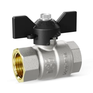 Кран шаровой латунь никель Pride Ду 15 Ру40 ВР бабочка аналог 11б27п1 LD 47.15.В-В.Б