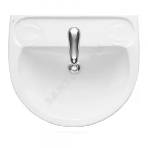 Умывальник подвесной Лотос 58 1 отверстие под смеситель по центру белый Santeri 1.3110.6.S00.10B.0