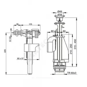 Арматура для бачка сливная/наливная 1/2" нижнее подключение кнопка хром 2/реж Alca Plast SA08S 1/2" CHROM Арматура для бачка сливная/наливная 1/2" нижнее подключение кнопка хром 2/реж Alca Plast SA08S 1/2" CHROM
