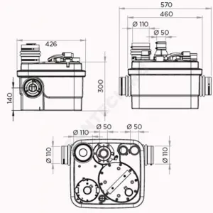Установка канализационная SANICUBIC 1 IP67 SFA