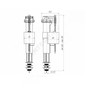 Арматура для бачка наливная 1/2" нижнее подключение АНИ Пласт WC5520