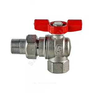 Кран шаровой латунь хром угловой R789 Ду 15 Ру16 ВР/"американка" полнопроходной бабочка Giacomini R789X003