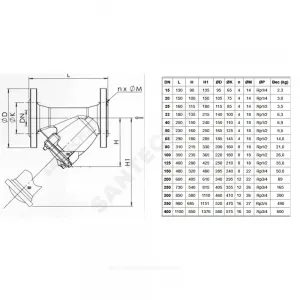 Фильтр Y-образный чугун Ду 100 Ру16 Тмакс=300 oC фл F3240N Tecofi F3240N-0100