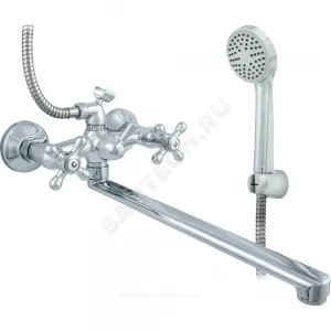 Смеситель для ванны с душем двуручный плоский излив, душевой шланг н/ж сталь, хромированная пластиковая лейка и кронштейн Стандарт ЦС-СМ 600/5.1-4 К Мет_Крест Центр Сантехники (Подольск) СМ503850 Смеситель для ванны с душем двуручный плоский излив, душевой шланг н/ж сталь, хромированная пластиковая лейка и кронштейн Стандарт ЦС-СМ 600/5.1-4 К Мет_Крест Центр Сантехники (Подольск) СМ503850