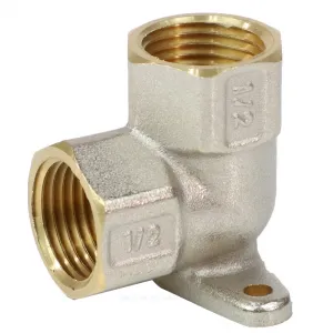 Угольник латунь никель установочный Ду 15 (1/2") ВР/ВР 9004 ГОСТ 32585-2013 Aquasfera 9004-01