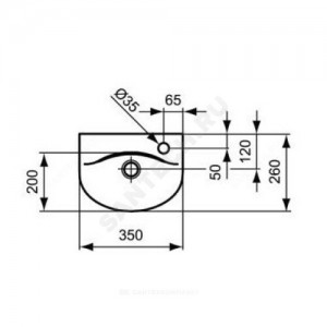 Умывальник подвесной CONNECT ARC 35 смеситель с правой стороны Ideal Standard E791501 Умывальник подвесной CONNECT ARC 35 смеситель с правой стороны Ideal Standard E791501