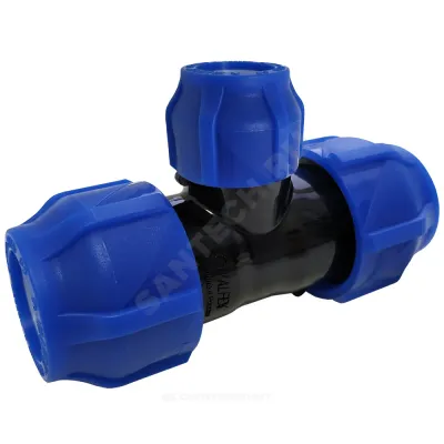 Тройник компрессионный ПЭ переходной Дн 50х25 Ру16 VALFEX 1210012502550