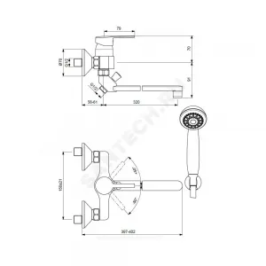 Смеситель для ванны с душем одноручный LOGIK Vidima BA281AA