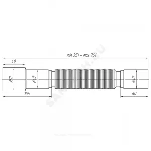 Гофра 40х40/50 L=365-800мм АНИ Пласт K406 Гофра 40х40/50 L=365-800мм АНИ Пласт K406