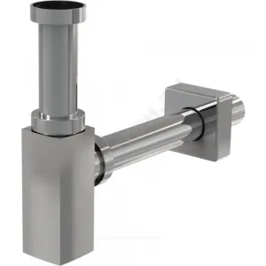 Сифон для умывальника бутылочный латунь 1 1/4"x32 с прямой трубкой 32 хром без выпуска DESIGN Alca Plast A401