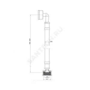Шланг заливной для стиральной машины D=15мм гайка-гайка 3/4"-3/4" L=3,0м для х/в в индивидуальной упаковке Орио ШЗ-300