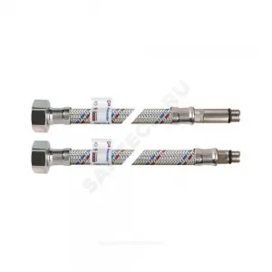 Подводка гибкая для смесителя нержавеющая оплетка М10-1/2" г-ш L=0.3м пара AQUALINE 01440