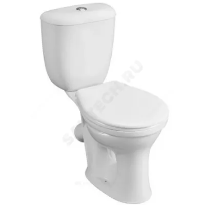 Унитаз-компакт Виктория белый нижний подвод косой выпуск 1/реж полипропилен тарельчатый Santeri 1.P301.6.S00.00B.F