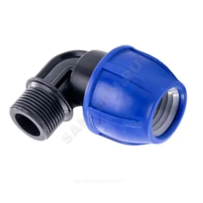 Отвод компрессионный ПЭ НР Дн 63х2"х90гр Ру10 RTP (РосТурПласт) 25323