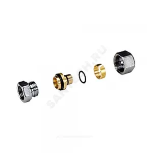 Муфта МП латунь хром Дн 18х2,0х3/4" ВР R187F Giacomini R187FX092