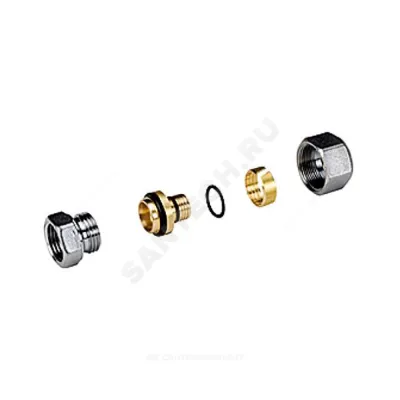 Муфта МП латунь хром Дн 20х2,5х1/2" ВР R187F Giacomini R187FX061