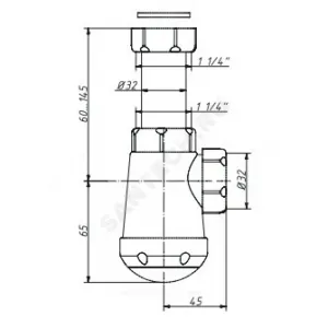 Сифон для умывальника бутылочный 1 1/4"x32 без выпуска Чик Орио М-3200