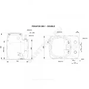 Ёмкость для КНС FEKAFOS DOUBLE 280 л 2" DAB 60163426