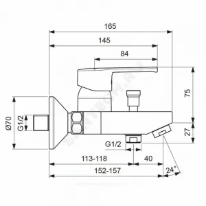 Смеситель для ванны с душем одноручный UNO Vidima BA238AA