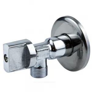 Кран шаровой латунный бытовой хром угловой 1043 G1/2" Ру10 НР бабочка с отражателем Aquasfera 1043-02