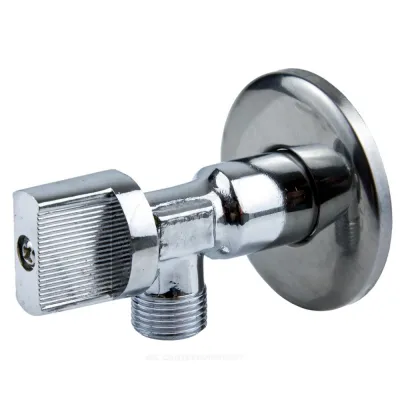 Кран шаровой латунный бытовой хром угловой 1043 G1/2" Ру10 НР редуцированный бабочка Aquasfera 1043-02