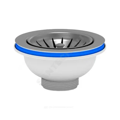 Выпуск для кухонной мойки 3 1/2" с нержавеющей решёткой D=115мм АНИ Пласт M250