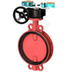 Затвор дисковый поворотный чугун VPI4448R2C-08EP Ду 100 Ру16 межфл с редуктором диск чугун манжета EPDM с концевыми выключателями Tecofi VPI4448R2C-08EP0100