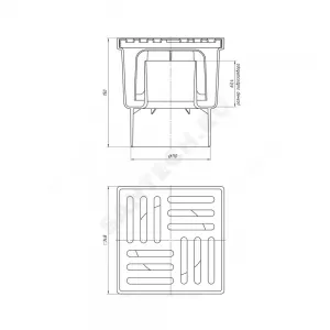 Трап нерегулируемый с гидрозатвором Дн 110 с пластиковой решёткой 150х150мм вертикальный выпуск АНИ Пласт TA1210