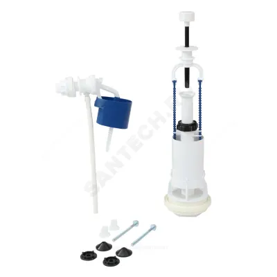 Арматура для бачка сливная/наливная боковое подключение шток белый 1/реж универсал Уклад А 110.56.14.0