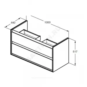 Тумба под умывальник Connect Air Vanity 104 CONNECT AIR светло-серый глянцевый/белый матовый Ideal Standard E0821EQ Тумба под умывальник Connect Air Vanity 104 CONNECT AIR светло-серый глянцевый/белый матовый Ideal Standard E0821EQ