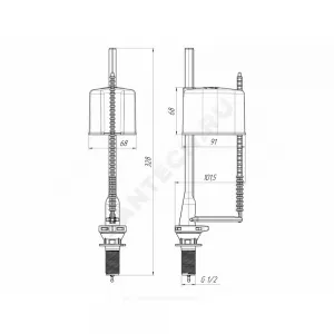 Арматура для бачка наливная Эконом 1/2" нижнее подключение АНИ Пласт WC5550