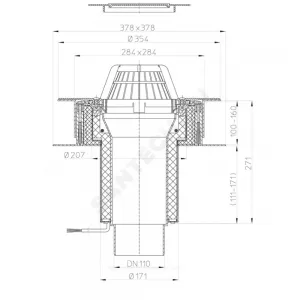 Воронка кровельная HL63.1P с вертикальным выпуском PP Дн 110 с листвоуловителем, электрообогревом, теплоизоляцией HL HL63.1P/1 Воронка кровельная HL63.1P с вертикальным выпуском PP Дн 110 с листвоуловителем, электрообогревом, теплоизоляцией HL HL63.1P/1