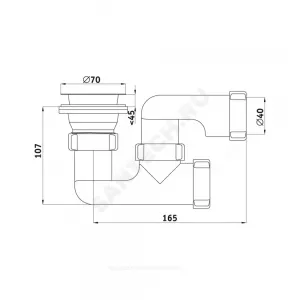 Сифон для поддона регулируемый 1 1/2"x50/40 выпуск с нержавеющей решёткой D=70мм АНИ Пласт E210