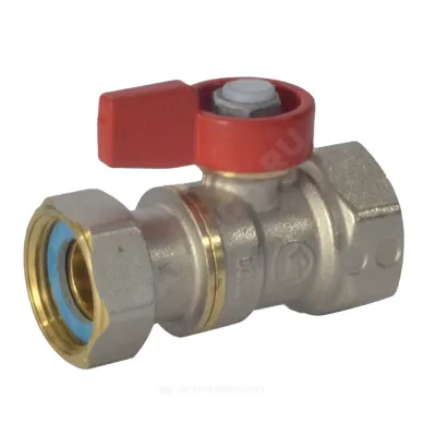 Кран шаровой латунь никель R251 Ду 15 Ру16 ВР/нак. гайка флажок Giacomini R251PX012