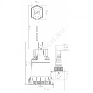Насос дренажный Дренажник 110/8 1х200-240В/50 Гц Джилекс 5100