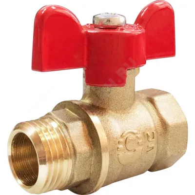 Кран шаровой латунь 11Б27фт1М OPTIMA Ду 20 Ру25 ВР/НР полнопроходной бабочка VALFEX VF.218.L0B1.034