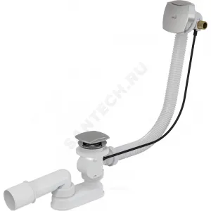 Слив-перелив для ванны плоский полуавтоматический (тросик) 1 1/2"x40 с переходной трубкой 10гр 40/50 Alca Plast A564KM3