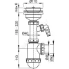 Сифон для кухонной мойки бутылочный 3 1/2"x50/40 с отводом (штуцером) выпуск с нержавеющей решёткой D=115мм Alca Plast A446P-DN50/40