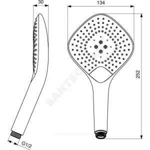 Лейка для душа IDEALRAIN JET DIAMOND XL3 Ideal Standard B1760AA