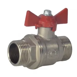 Кран шаровой латунь никель 11Б27фт1М Ду 15 Ру40 НР полнопроходной бабочка VALFEX VF.219.NB1.012