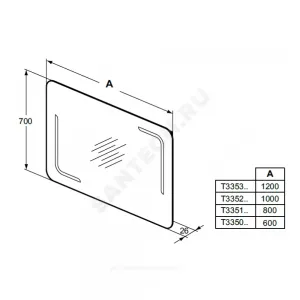 Зеркало MIRROR&LIGHT нейтральный с подсветкой Ideal Standard T3352BH