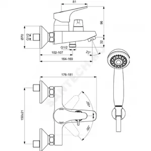 Смеситель для ванны с душем одноручный NEXT Vidima BA371AA