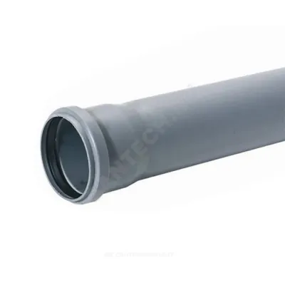 Труба PP-H с раструбом серая Эконом Дн 50х1,5 б/нап L=0,15м в/к Политэк 0500150т