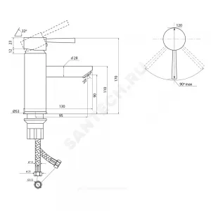 Смеситель для умывальника одноручный Город Д-серия Славен СЛ-ОД-Д10
