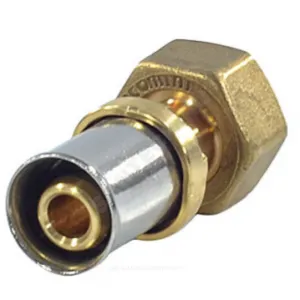 Соединитель МП латунь пресс Дн 16х1/2" под плоское уплотнение с накидной гайкой RM179SP Giacomini RM179Y053