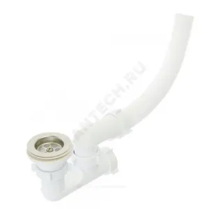 Сифон для поддона регулируемый 1 1/2"x50/40 с гофрой 40мм выпуск с нержавеющей решёткой Эконом Орио Е-82581