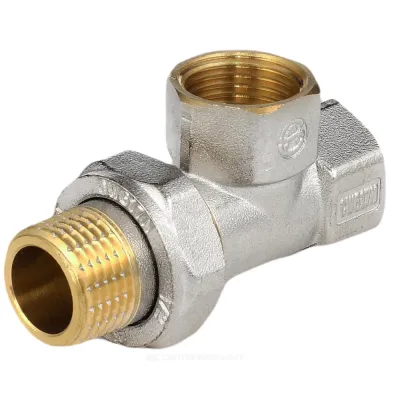 Тройник латунь никель Ду 15 (1/2") ВР/ВР/нак/гайка 9030 ГОСТ 32585-2013 Aquasfera 9030-01