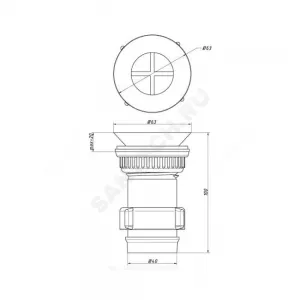 Выпуск литой для кухонной мойки 1 1/2"x40 с гайкой с пластиковой решёткой D=63мм Орио А-7205-3