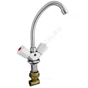 Смеситель для кухонной мойки двуручный Стандарт ЦС-СМ 13 Пл. Бел маховик Центр Сантехники (Подольск) СМ506801
