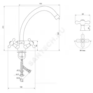 Смеситель для умывальника двуручный Прораб О-серия Славен СЛ-ДВ-О11